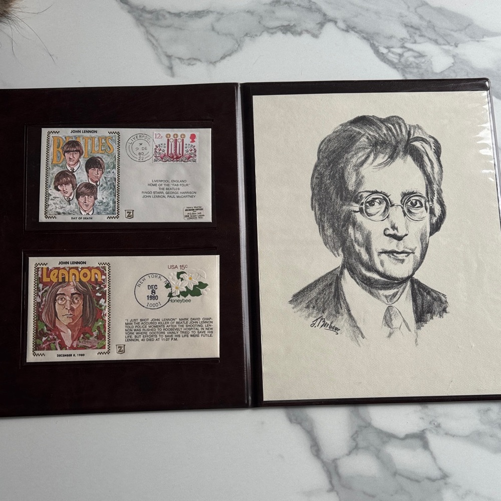 Collectible Stamp Display Folio in Black and White